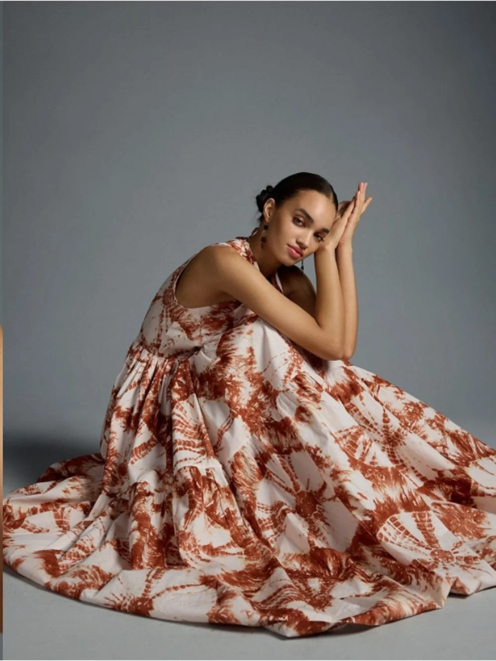 NWT Anthropologie S/W/F V-neck Maxi Shibori Tie Dye Resort Cutout Dress S $409 - Picture 2 of 8